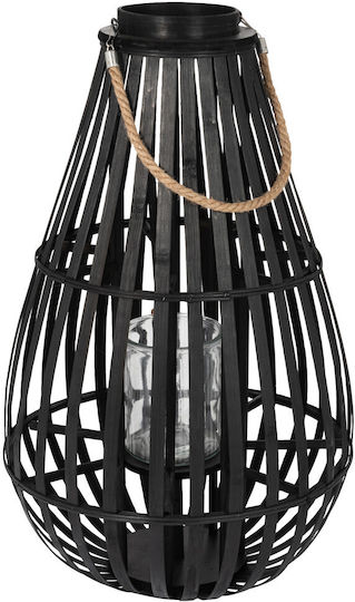 Jolipa Bambus Laterne Schwarz 42x42x90cm