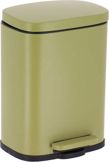 Metallic Bathroom Bin Soft Close 5l Green