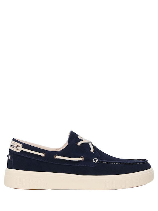 Napapijri Suede Men's Loafers in Blue Colour