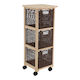 Eurocasa Floor Bathroom Shelf Wooden with 3 Shelves 27x29x77cm Beige