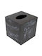 Tissue Box Square Tissue Holder Black Marble Effect 13.5x13.5x14.5 Cm