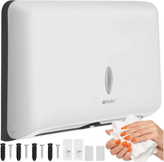 White Wall Mounted Napkin Dispenser Zz Ruhhy Durable Abs 27x20.5cm