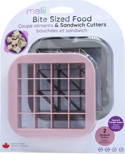 Melii – Sandwich Cutters Pink Grey 2 Τεμ