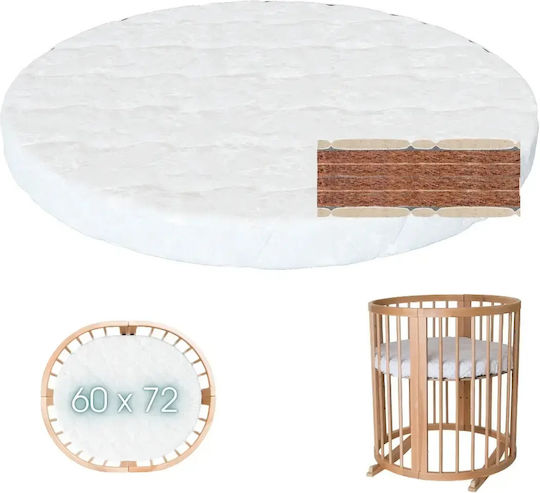 IngVart Στρώμα Κούνιας Oval με Κοκοφοίνικα 60cmx72cm