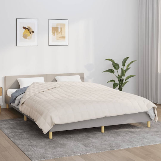 vidaxl Decke Schwerkraft Hellcreme 220 x 240 cm 11 Baumwolle