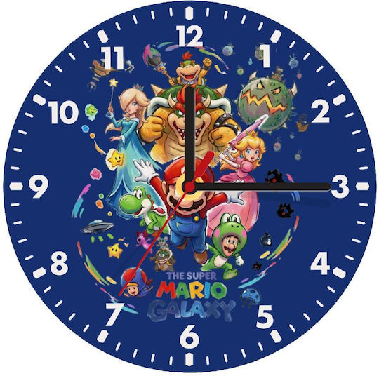 Mario Galaxy Ρολόι Τοίχου Ξύλινο 20cm