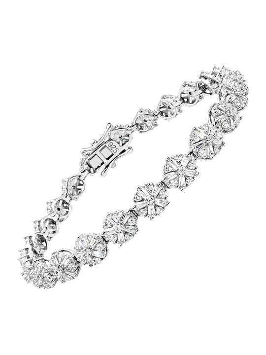 Xrisokosmima Women's Riviera Silver Bracelet with Zircon