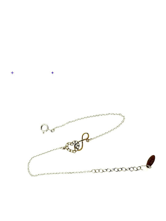 Kontopoulos Women's Gold Plated Silver Bracelet with Zircon