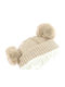 Kinder Beanie Set mit Gestricktem Beigem Schal