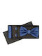 Set 3 Teile Fliegen Manschettenknöpfe Brusttaschentuch Herren ButicCochet Blau Setp293
