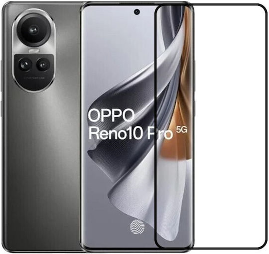 0.3мм Пълно Лепило Закалено Стъкло Черен (Oppo Reno10 Pro)