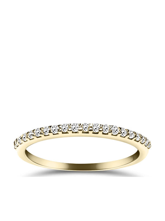 Chrilia Damenring Halbe Ewigkeitsring mit Zirkon aus 9K Gold