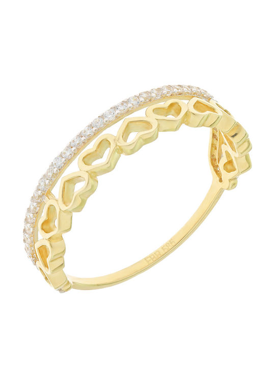 Damenschmuckring mit Zirkon aus Gold 14K