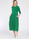 Rochie Midi Tricotată Verde