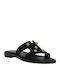 Leather Women's Flat Sandals Black