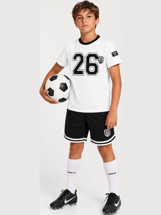 Paok Fc Παιδικό Σετ με Σορτς Λευκό 2τμχ