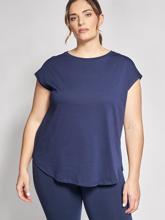 Bluza Damă Mâneci Scurte Albastră