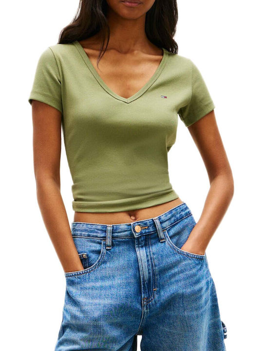 Tommy Hilfiger Γυναικείο T-shirt Πράσινο