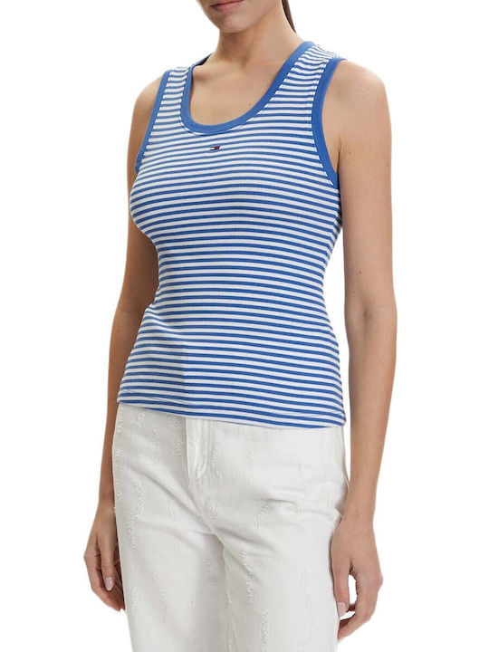 Tommy Hilfiger Γυναικεία Μπλούζα Αμάνικη Ριγέ Μπλε
