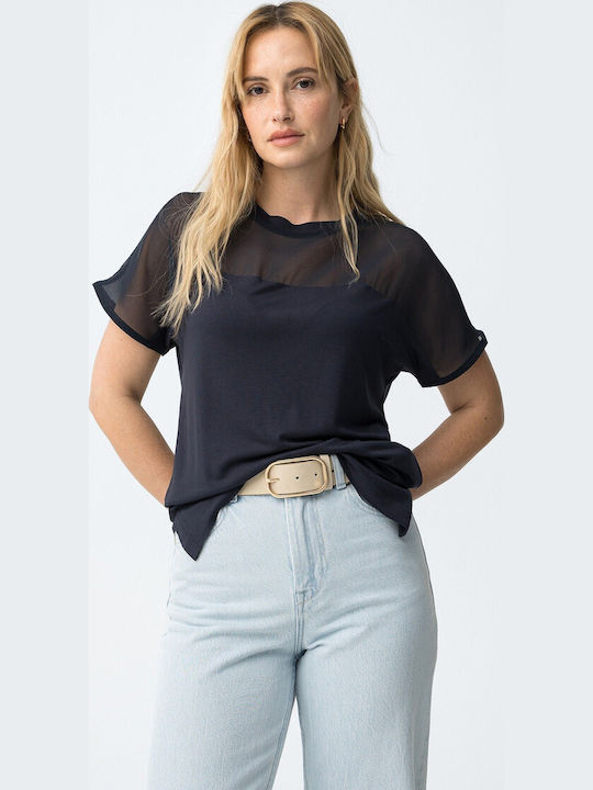 Tiffosi Bluza Damă Mâneci Scurte Albastră