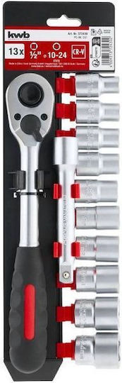 KWB Ratchet with Sockets 1\4" 13 Pieces