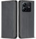 Xiaomi Redmi Note 14 4G Case Binfen Color Leather Wallet Series 9 Stand Card Slots Magnetic Closure Black