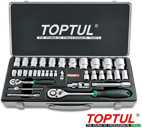 Toptul Καστάνια με Καρυδάκια 1\2" & 1\4" 34τμχ