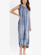 Sommer Midi Damenkleid Blau
