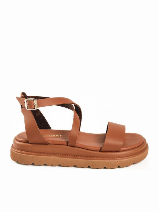 Flatforms Σταυρωτά Δερμάτινα Λουράκια Μαλακό Πέ...