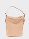 Day To Evening Small Leather Women's Shoulder Handbag Suede Beige