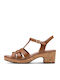 Damen Sandalen Braun Leder