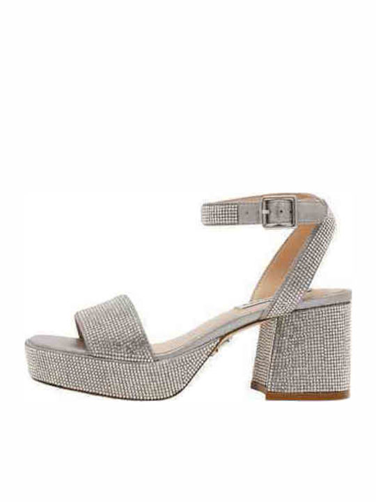 Fabric Sandals Silver