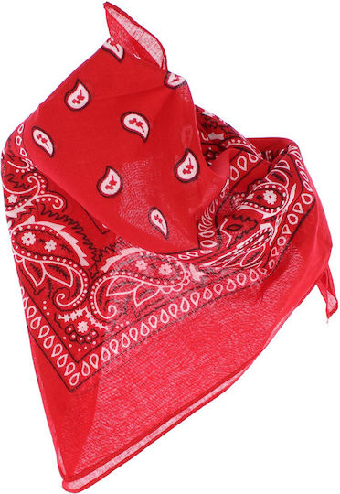 Bandana Din Bumbac Mărime 55 X 55 Cm Imprimeu Mandala Roșie Es2194
