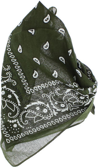 Bandana Din Bumbac Mărimea 55 X 55 Cm Imprimeu Mandala Khaki ButicCochet Es2206
