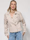 Short Women's Jean Jacket Beige