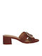 Alessia Viani Mules With Chunky Low Heel In Tabac Brown Color