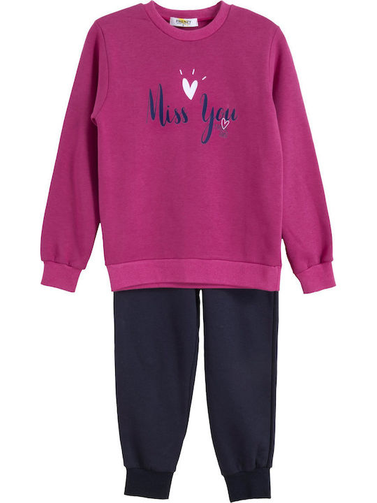 Kids Sweatpants Set Fuchsia