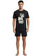 Odyssey Sommer Herrenpyjamas Baumwoll Schwarz