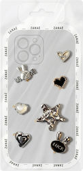 Zanaé Embossed 3d Stickers Smartphones Pearl Bunny Case Decorative Patterns Gold