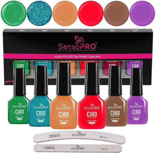 Set 6 Ciao One Step 7ml Semipermanente Nagellacke Sensopro Milano Chic Nails