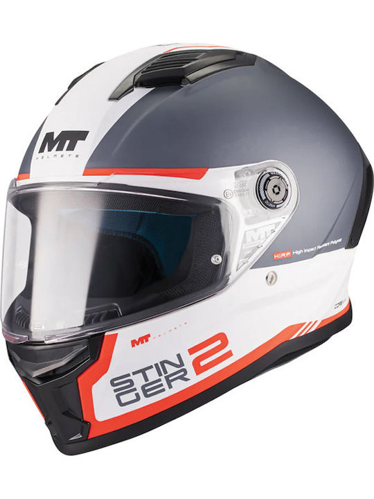 MT Stinger 2 Core A5 Core A5 Black/White/Red Gloss Κράνος Μηχανής Full Face ECE 22.06 1450gr