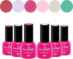 Set 6 Glamour Полутрайни Лакове За Нокти 8мл Sensopro Milano Red-y Not