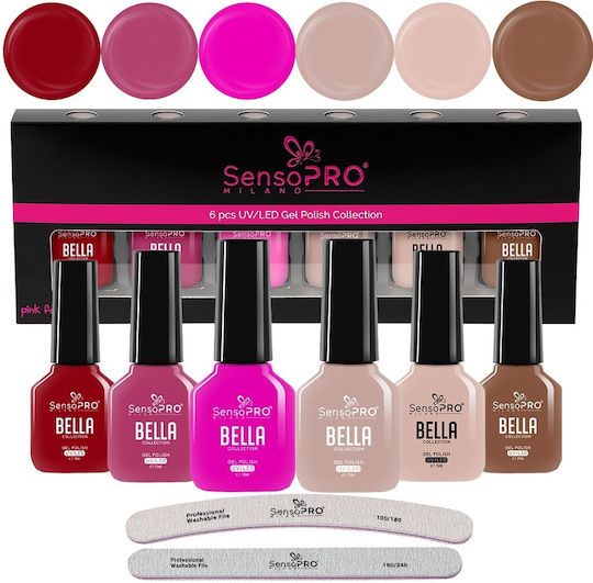 Set 6 SensoPro Milano Полутрайни Лакове За Нокти Bella Radiance