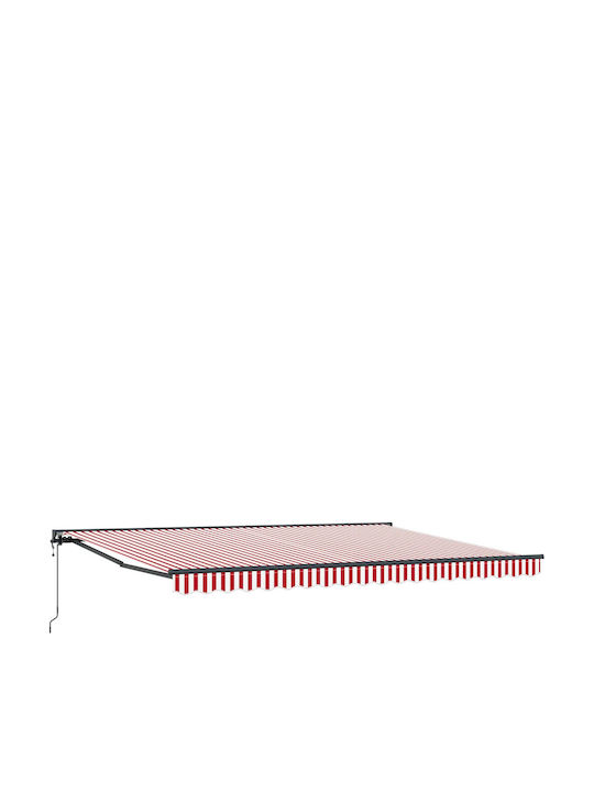 vidaXL Cort Terasă Roșu Cu LED 4x3.5m