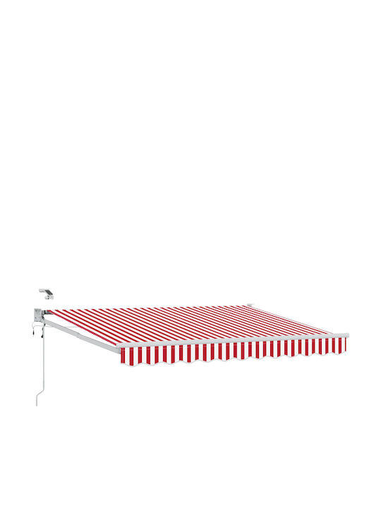 vidaXL Cort Terasă Cu LED Roșu 2.5x2m