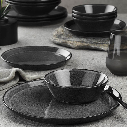 Dinnerware Set 24 Pieces 710ktp3518 Black Hermia 24 Pieces Porcelain