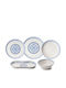 Σερβίτσιο Πιάτα Φαγητού Σετ 27τμχ 721nbl3154 White-blue Hermia 27 Τμχ Πορσελάνη