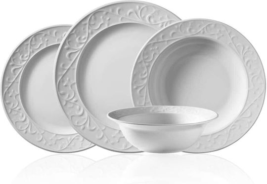 Set Farfurii Serviciu 24 Bucăți 710ktp3796 White Hermia 24 Bucăți Porțelan