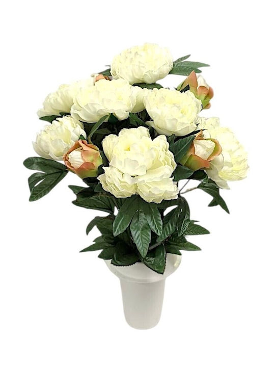 Vases Grave Peony 12 Branches Thim12225-12 White