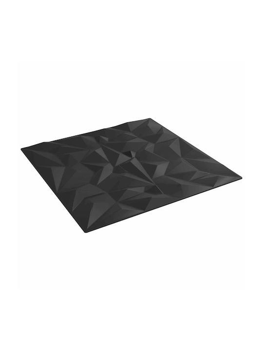 Vidaxl Wall Panels 12 Pieces Black 50 X 50 Cm Polystyrene Xps
